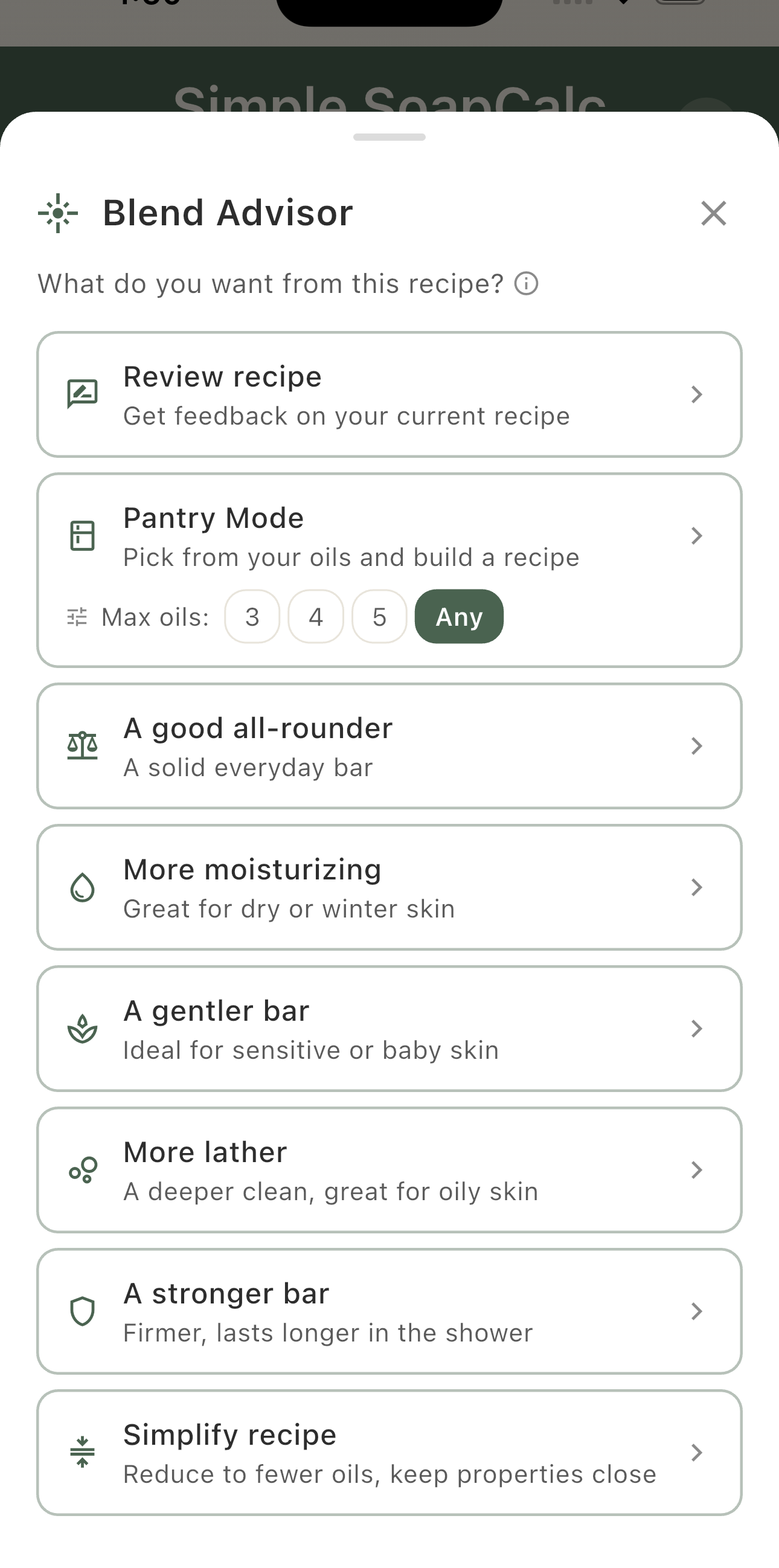 Blend Advisor goal selection with Simplify